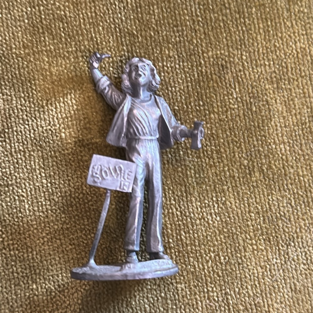 Rare Vintage Pewter Realtor Figurine with SOLD‎ Sign Real Estate Agent